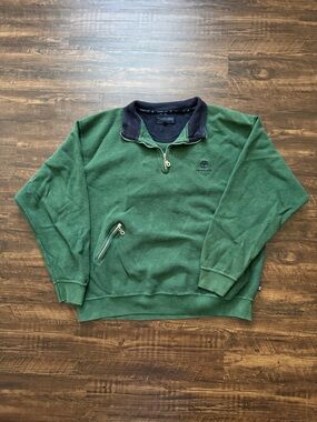 Timberland Sport Series Green Quarter Zip | 100% Cotton